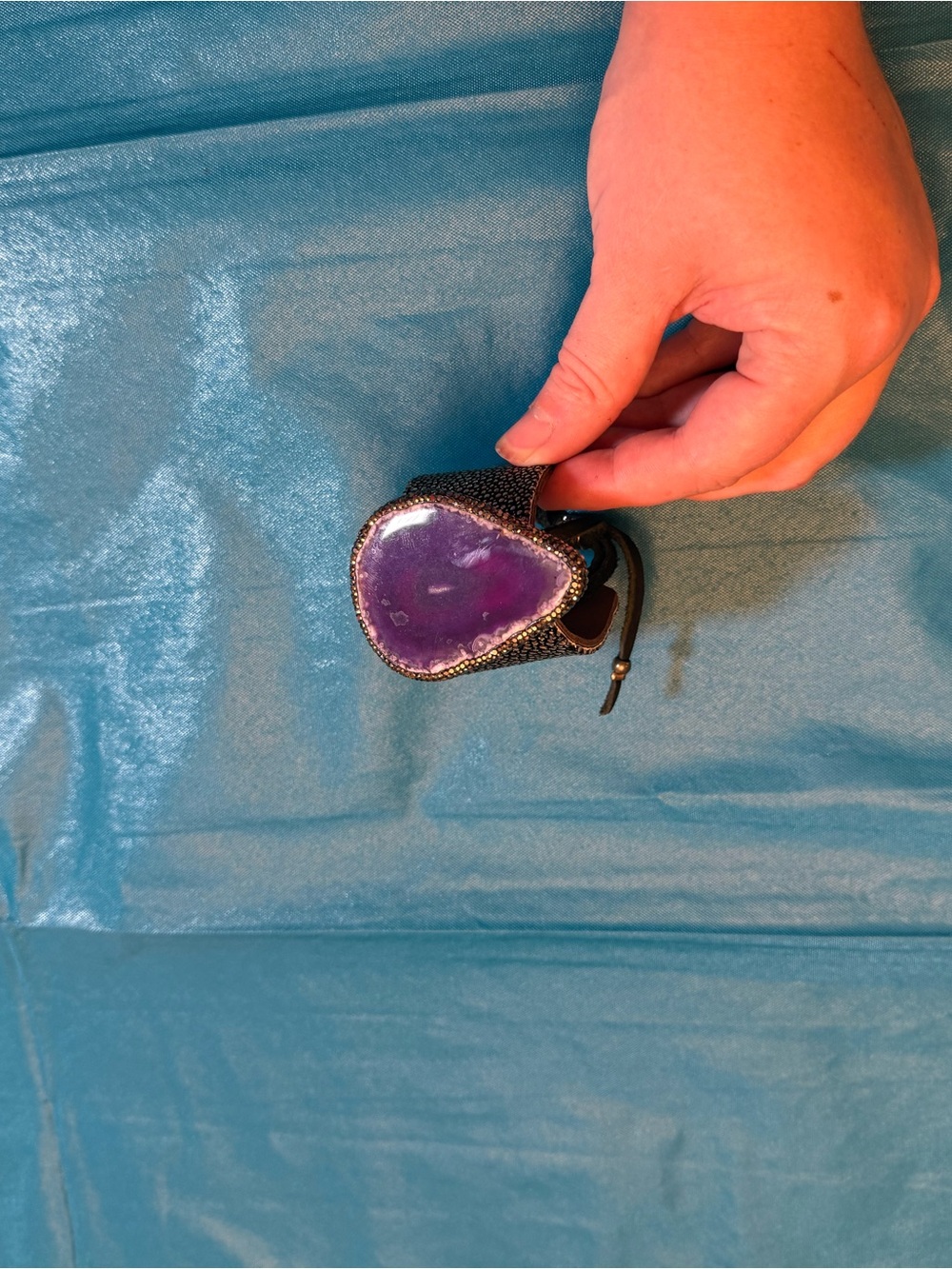 Purple Agate Statement Cuff Bracelet – Women’s Fashion Bracelet
